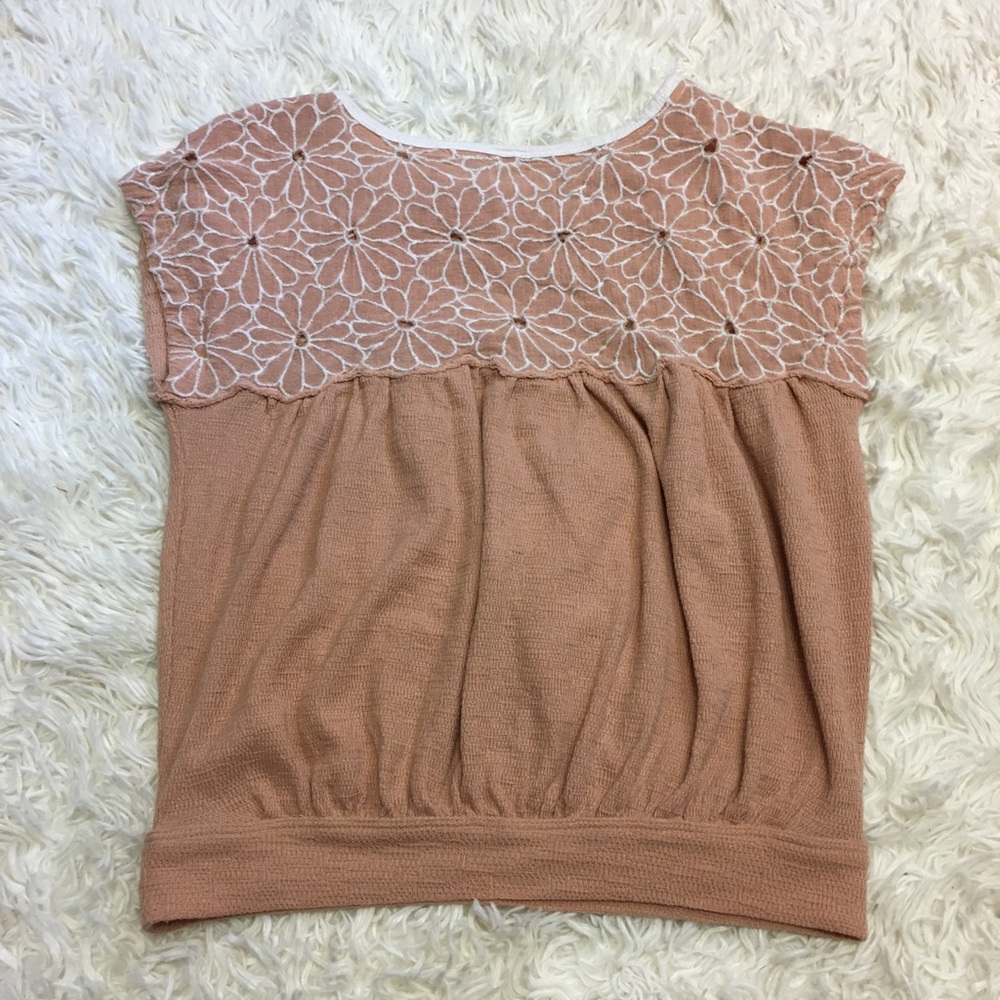 Free People Women’s Cotton Desert Sands Top Sz XS Embroidered Gauzy Pre-loved